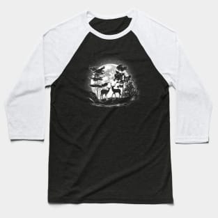 Moonlight Deer Baseball T-Shirt